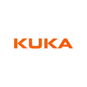 The logo of KUKA: an orange lettering with the text KUKA