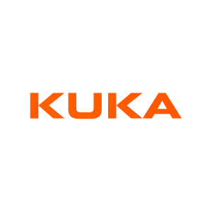 The logo of KUKA: an orange lettering with the text KUKA