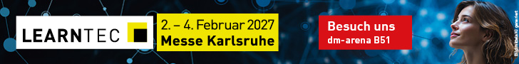 Webseite der LEARNTEC Werbebanner für die Learntec 2025 vom 06. bis 08. Mai in Karlsruhe, wo die STL GmbH den Stand E53 in Halle 1 belegt.